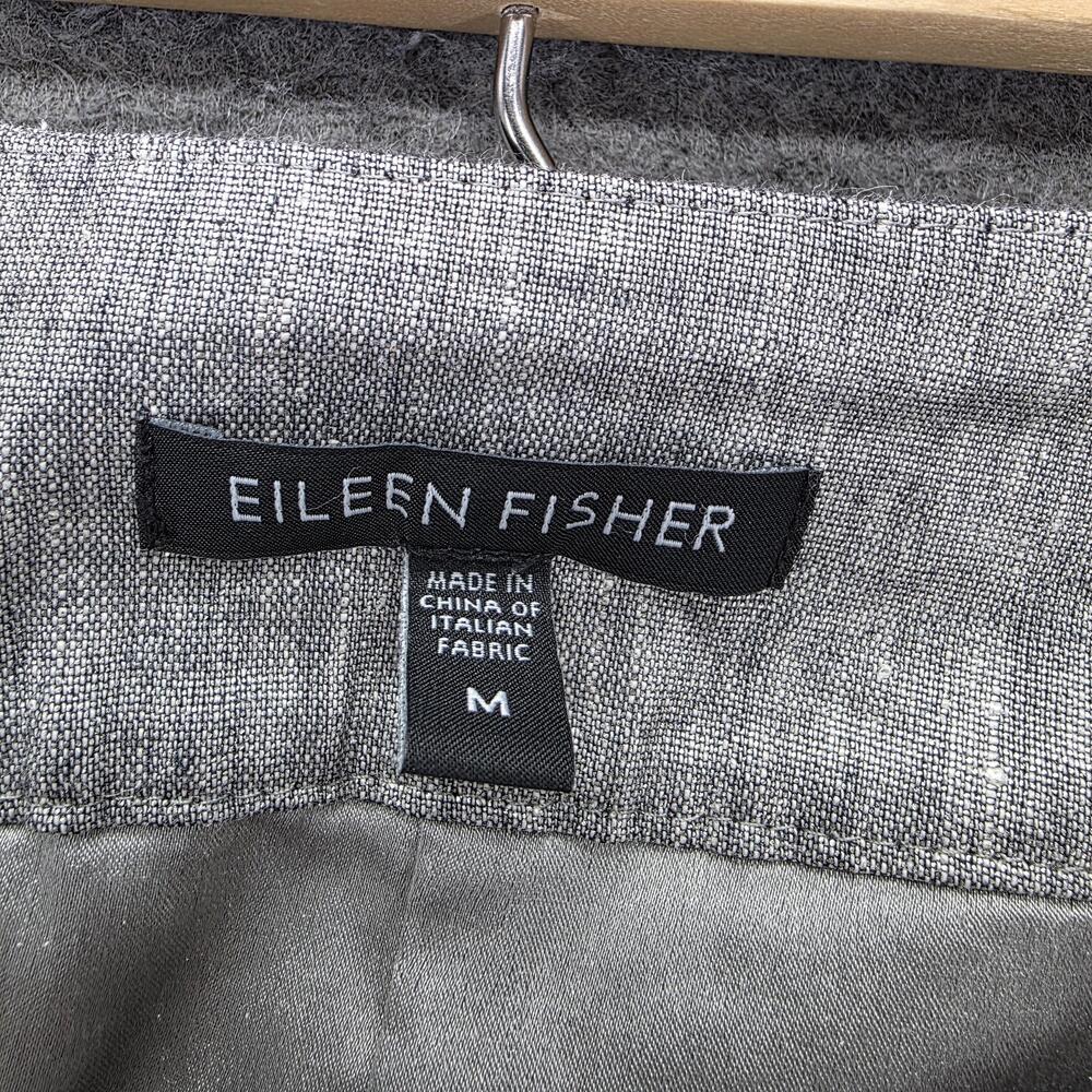 Eileen Fisher Skirt Womens M Gray Knee Length A-Line Lined Linen Blend Work - Picture 4 of 7